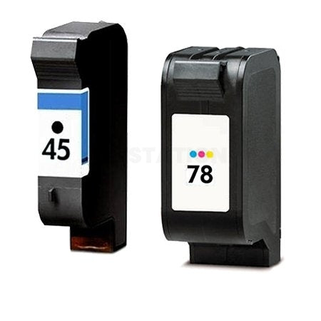 2 Pack HP 45 + 78 Compatible Inkjet Cartridges 51645AA + C6578DA [1BK,1CL]