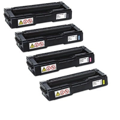 4 Pack Lanier SPC232DN / SPC242SF / SPC312DN / SPC320DN (406483-406486) Compatible Toner Combo [BK+C+M+Y]
