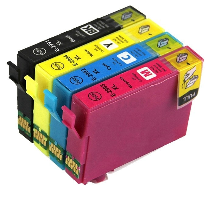 4 Pack Epson 29XL (C13T29914010-C13T29944010) Compatible High Yield Ink Cartridges [BK, C, M, Y]