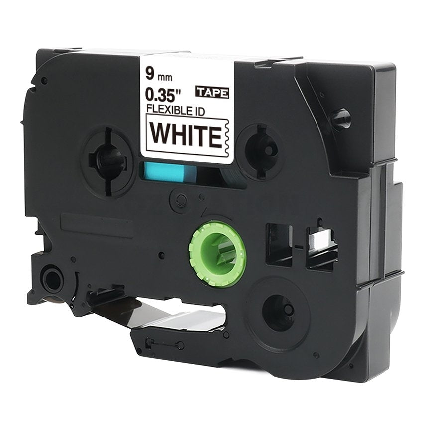 3 x Brother TZe-FX221 TZeFX221 Compatible 9mm Black Text on White Flexible ID Laminated Tape - 8 metres