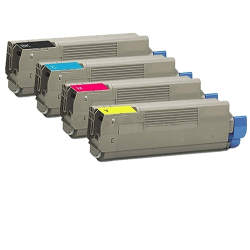 4 Pack OKI C612 Compatible Toner Cartridges Combo (46507512-46507509) [1BK, 1C, 1M, 1Y]