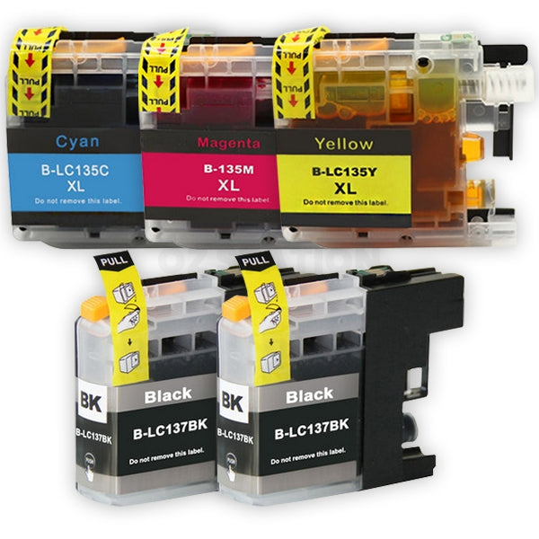 10 Pack Compatible Brother LC-137XLBK LC137XLBK + LC-135XLC/M/Y Ink Cartridges [4BK,2C,2M,2Y]