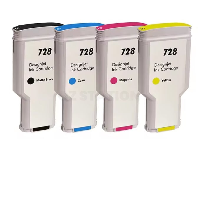 4 Pack HP 728 / 728B Compatible 300ML Inkjet Cartridges F9J68A / 3WX30A + F9K17A - F9K15A [1MBK,1C,1M,1Y]