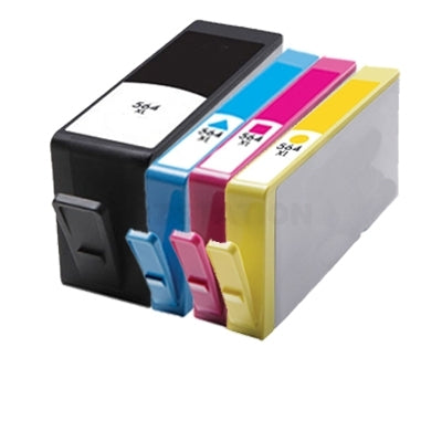 4 Pack HP 564XL Compatible Inkjet Cartridges CN684WA+CB323WA-CB325WA CN684WA+CB323WACB325WA [1BK,1C,1M,1Y]