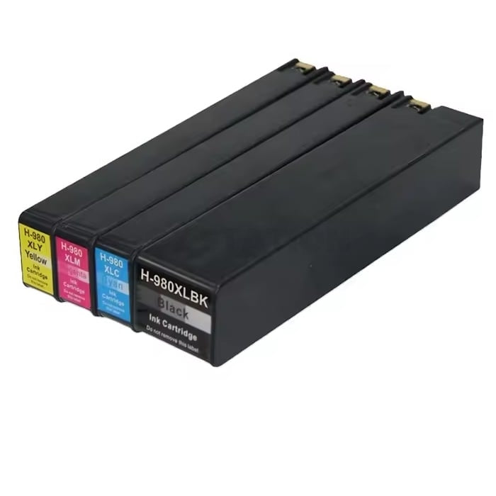 4 Pack HP D8J07A-D8J10A D8J07AD8J10A (980) Compatible Inkjet Cartridges  [1BK,1C,1M,1Y]
