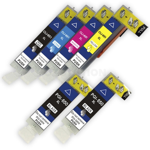 12 Pack Canon PGI-650XL PGI650XL CLI-651XL Compatible High Yield Inkjet Cartridges [4BK,2PBK,2C,2M,2Y]