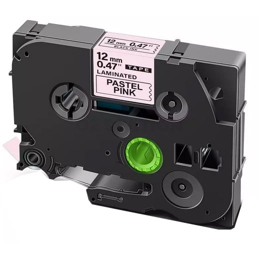 10 x Brother TZe-MQE31 TZeMQE31 Compatible 12mm Black on Pastel Pink Laminated Tape - 4 metres