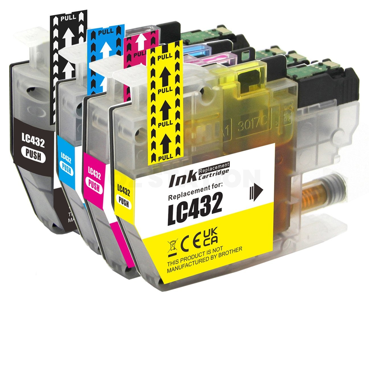4 Pack Brother LC-432 LC432 Compatible Ink Cartridges Combo [1BK, 1C, 1M, 1Y]