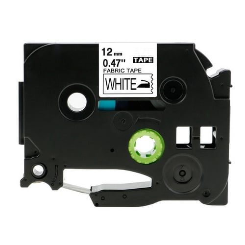 10 x Brother TZe-FA231 TZeFA231 Compatible 12mm Black Text on White Fabric Tape - 3 meters