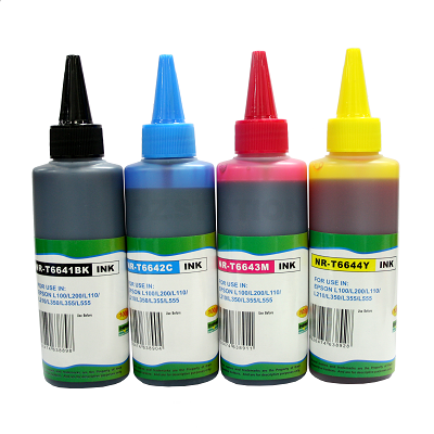 4-Pack Compatible Epson T664 EcoTank Ink Bottles [BK+C+M+Y]