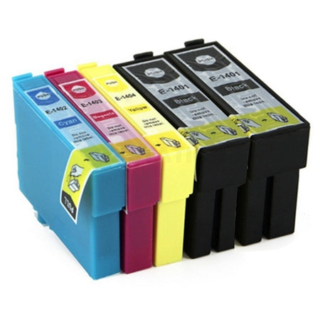 5 Pack Epson 140 (T1401-T1404) Compatible High Yield Inkjet Cartridges [2BK,1C,1M,1Y]