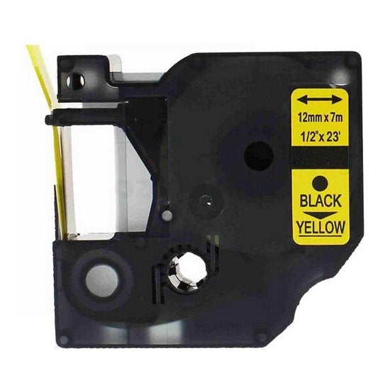 Dymo SD45018 / S0720580 Compatible 12mm Black Text on Yellow Label Cassette - 7 meters