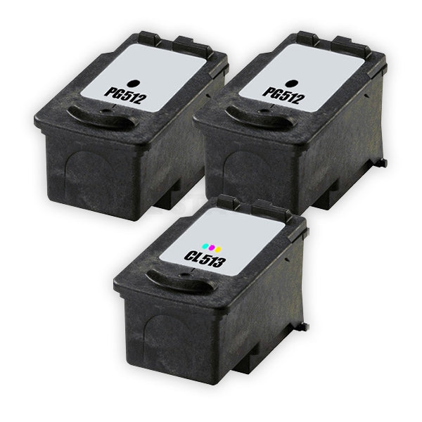 3 Pack Canon PG-512 PG512 CL-513 Compatible High Yield Value Pack [2BK,1C]