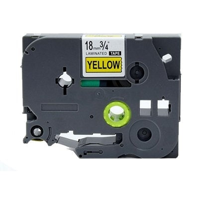Brother TZe-641 TZe641 Compatible 18mm Black Text on Yellow Laminated Tape - 8 meters