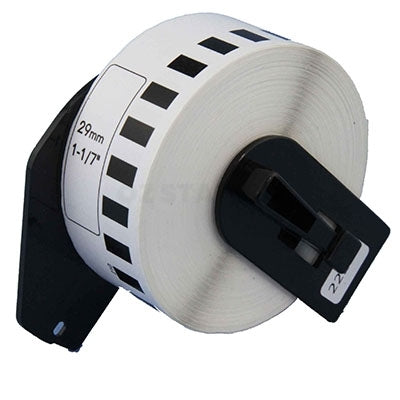10 x Brother DK-22210 DK22210 Compatible Black Text on White Continuous Paper Label Roll 29mm x 30.48m