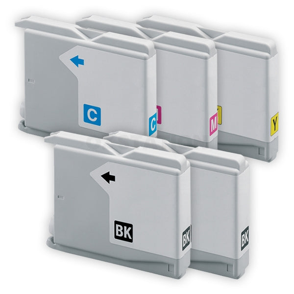 5-Pack Brother LC-37 LC37 Compatible Ink Combo [2BK,1C,1M,1Y]