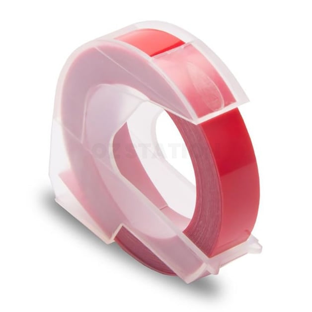 3-Pack Dymo 1741671 Compatible Red Embossing Label Cassette 9mm x 3m