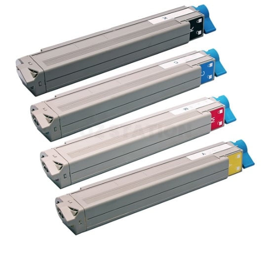 4 Pack Oki C910 Compatible Toner Cartridge Combo 44036040 - 44036037 [1BK,1C,1M,1Y]