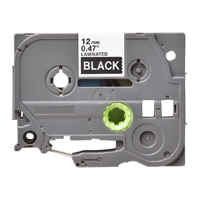 10 x Brother TZe-335 TZe335 Compatible 12mm White Text on Black Laminated Tape - 8 meters