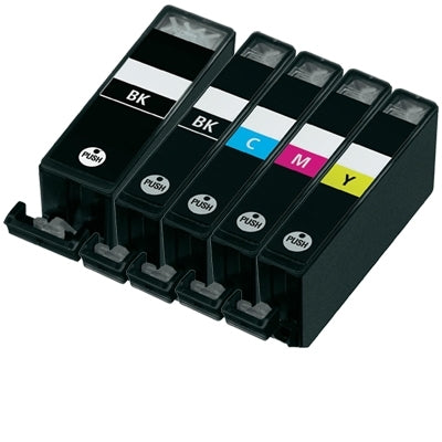 5-Pack Canon PGI-525, PGI525, CLI-526 Compatible Inkjet (with Chip) [1BK,1PBK,1C,1M,1Y]
