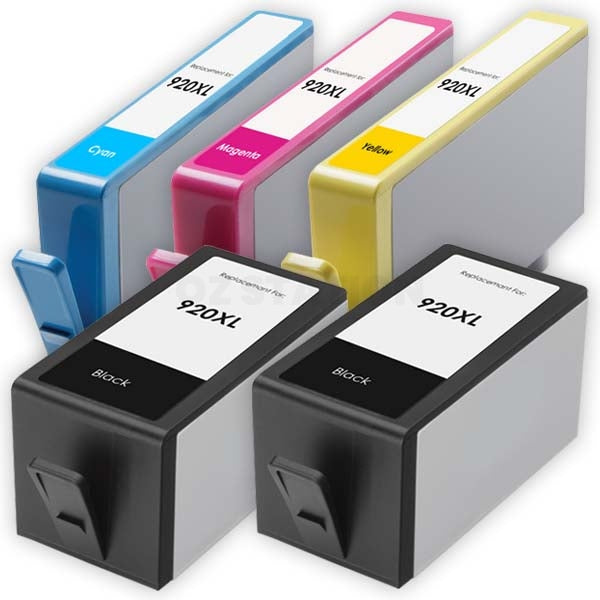 5 Pack HP 920XL Compatible High Yield Inkjet Cartridges CD972AA-CD975AA CD972AACD975AA [2BK,1C,1M,1Y]