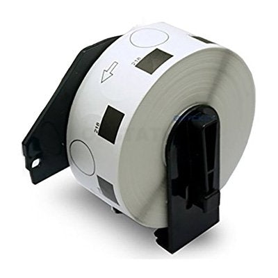10 x Brother DK-11218 DK11218 Compatible Black Text on White 24mm Diameter Die-Cut Paper Label Roll - 1000 labels per roll
