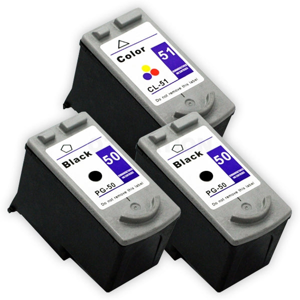 3 Pack Canon PG-50 PG50 CL-51 Compatible Value Pack [2BK,1C]