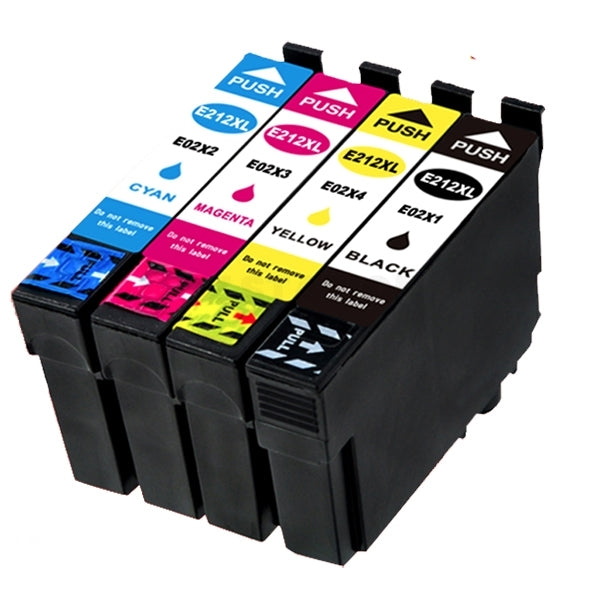 4 Pack Compatible Epson 212XL (C13T02X192-C13T02X492) High Yield Ink Cartridges Combo [1BK,1C,1M,1Y]