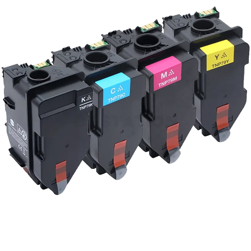 4 Pack Konica Minolta BIZHUB C3350i / C4050i TNP79 Compatible Toner Cartridges AAJW190 - AAJW490 [1BK,1C,1M,1Y]