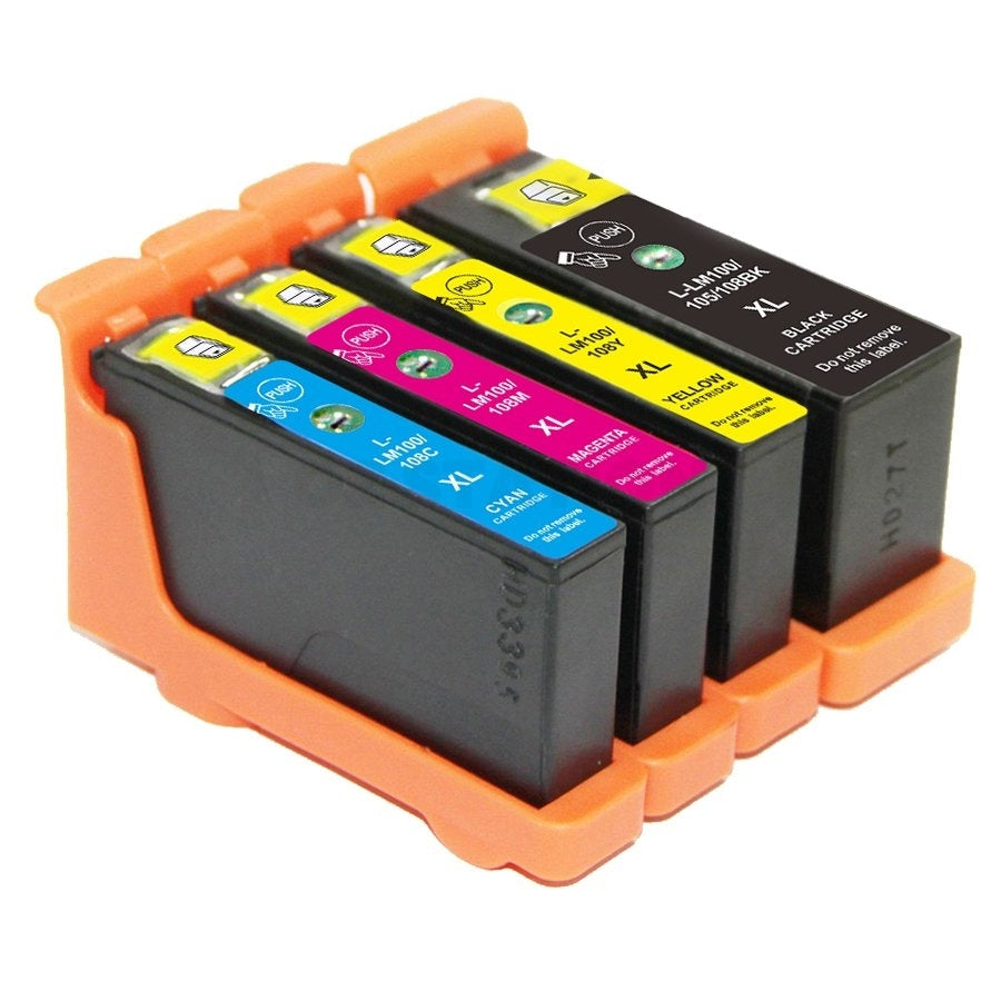 4 Pack Lexmark No.100XL Compatible Ink Cartridges [1BK,1C,1M,1Y]