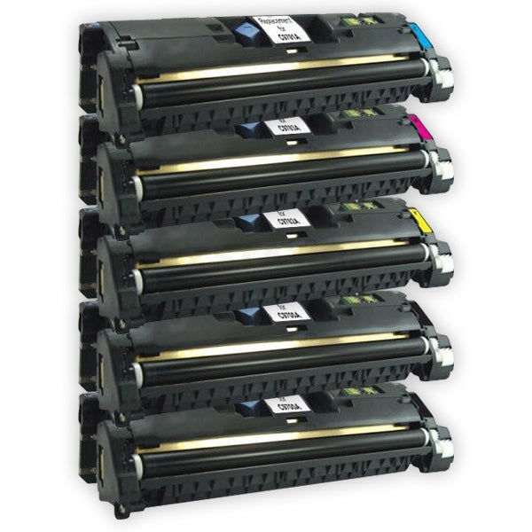 5 Pack HP C9700A-C9703A C9700AC9703A (121A) Compatible Toner Cartridges [2BK,1C,1M,1Y]