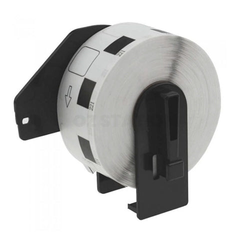 2 x Brother DK-11221 DK11221 Compatible Black Text on White 23mm x 23mm Die-Cut Paper Label Roll - 1000 labels per roll