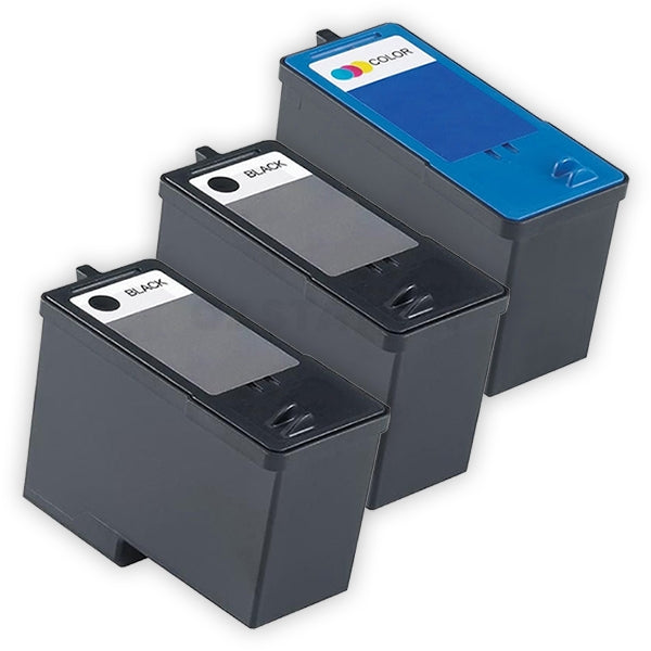 3 Pack Dell 922 924 942 962 964 944 (M4640 + M4646) Compatible Ink Combo [2BK,1C]