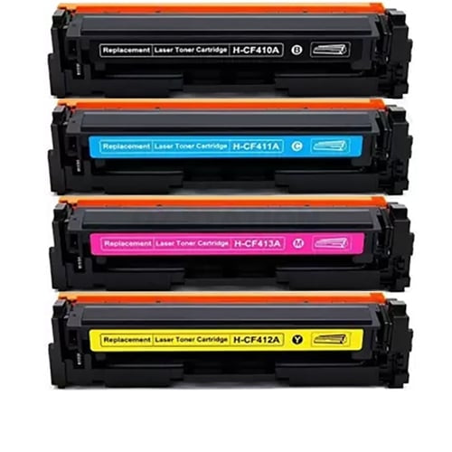 4 Pack HP 410A (CF410A-CF413A) Compatible Toner Cartridges [1BK,1C,1M,1Y]