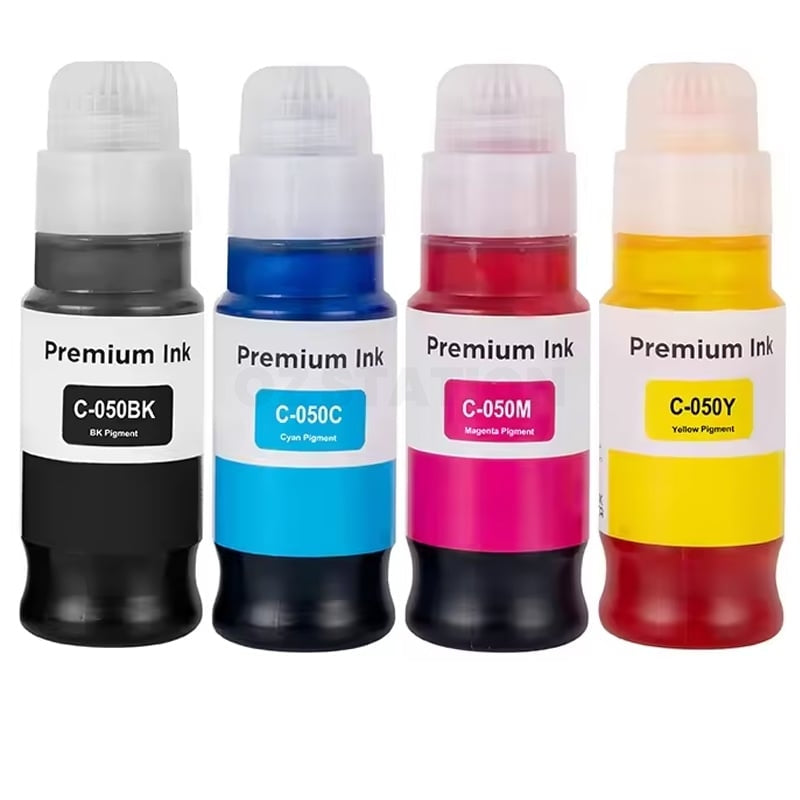4 Pack Compatible Canon PFI-050 PFI050 Ink Bottles Combo [1BK,1C,1M,1Y]