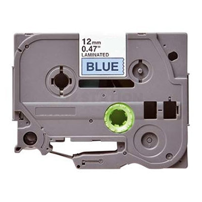 10 x Brother TZe-531 TZe531 Compatible 12mm Black Text on Blue Laminated Tape - 8 meters