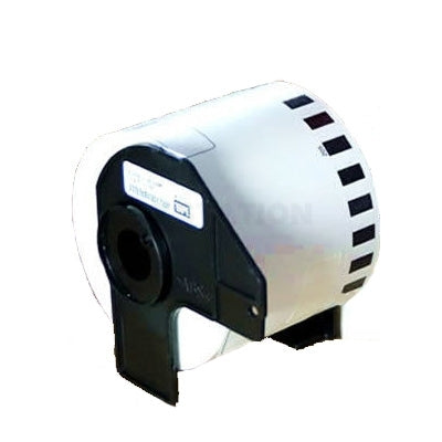 10 x Brother DK-44205 DK44205 Compatible Removable Black Text on White Continuous Paper Label Roll 62mm x 30.48m