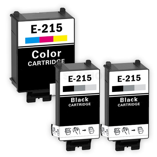 3 Pack Compatible Epson 215 [2BK+CL] Ink Combo [C13T215192+C13T216092]