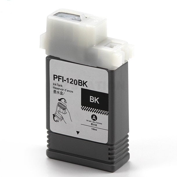 Compatible Canon PFI-120BK PFI120BK Black Ink Cartridge - 130ML
