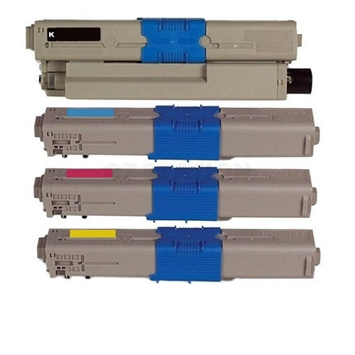 4 Pack OKI C532DN / MC573DN Compatible Toner Combo (46490612-46490609) [1BK,1C,1M,1Y]