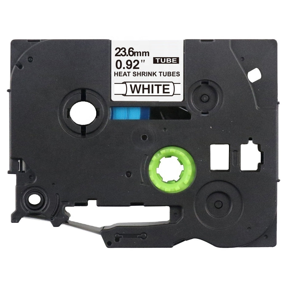 Brother HSe-251 HSe251 Compatible 23.6mm Black Text on White Heat Shrink Tube Tape - 1.5 meters
