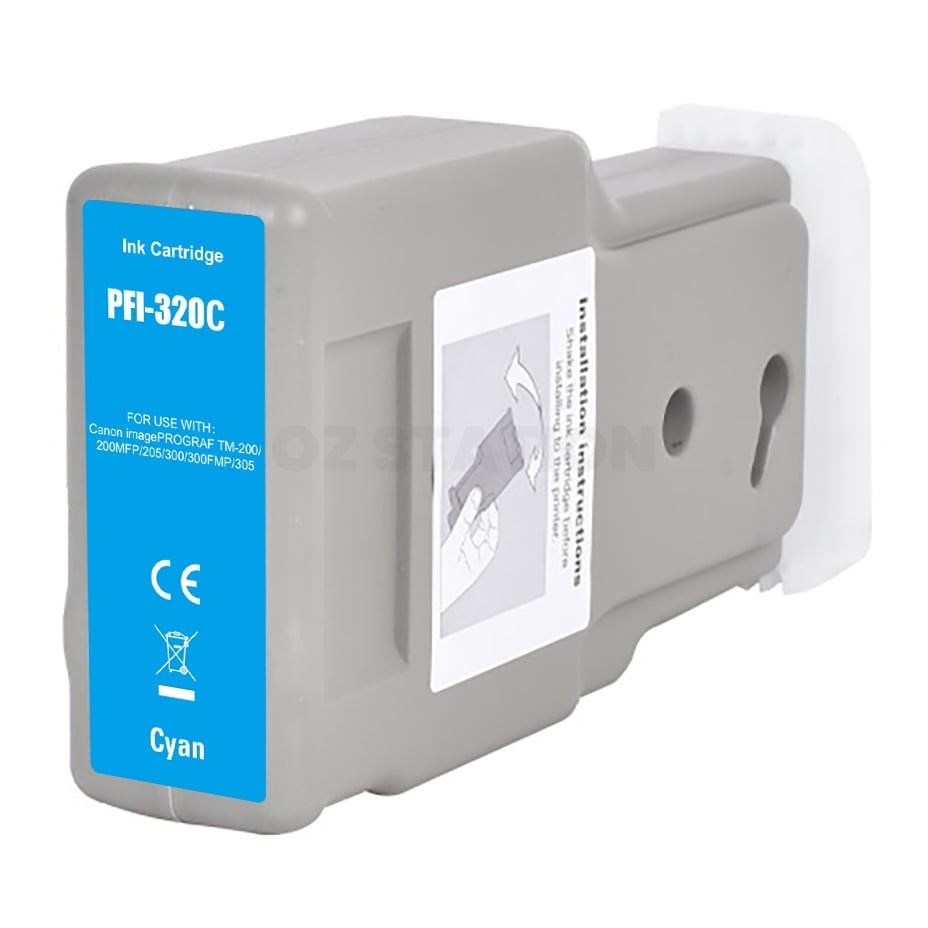 Compatible Canon PFI-320C PFI320C Cyan Ink Cartridge - 300ML