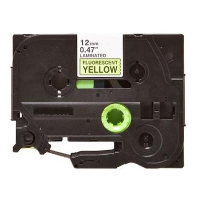 Brother TZe-C31 TZeC31 Compatible 12mm Black Text on Yellow Fluorescent Laminated Tape - 5 meters