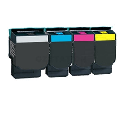 4 Pack Lexmark Compatible C540 / C543 / C544 / C546 / X543 / X544 / X546 Toner Cartridges High Yield - BK 2,500 pages & CMY