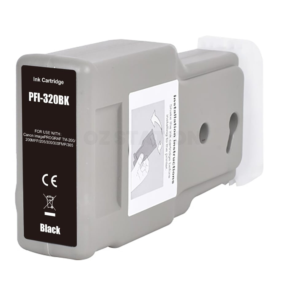 Compatible Canon PFI-320BK PFI320BK Black Ink Cartridge - 300ML