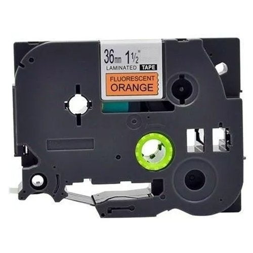 Brother TZe-B61 TZeB61 Compatible 36mm Black Text on Orange Fluorescent Laminated Tape - 5 meters