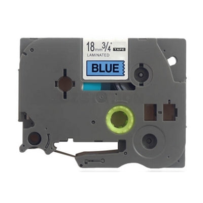 Brother TZe-541 TZe541 Compatible 18mm Black Text on Blue Laminated Tape - 8 meters