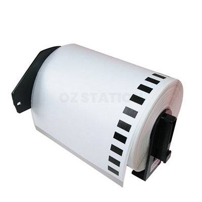 10 x Brother DK-22243 DK22243 Compatible Black Text on White Continuous Paper Label Roll 102mm x 30.48m