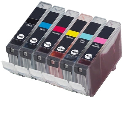 6-Pack Canon CLI-8BK/C/M/Y/PC/PM CLI8BK/C/M/Y/PC/PM Compatible Inkjet (with Chip) [1PBK,1C,1M,1Y,1PC,1PM]